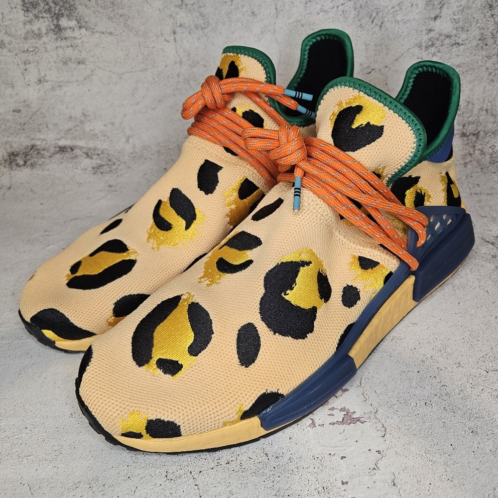Adidas × Pharrell NMD HU Leopard Pulse Amber / Mens Size 10.5